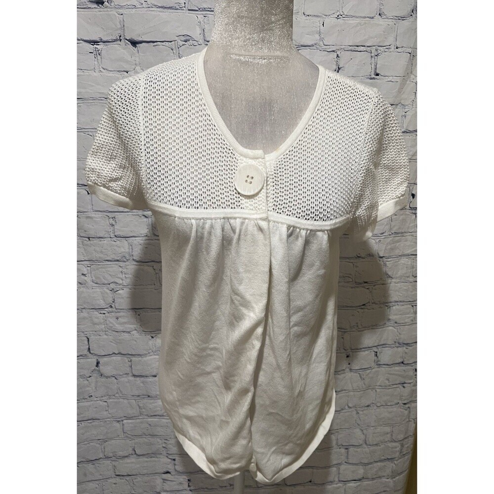 White City Short Sleeve Cardigan by Eight Eight Eight Button Crochet Small